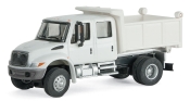 1:87 Scale - International 4300 Crew Cab Dump Truck- White With Railroad Decals